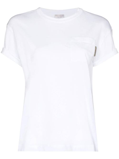 White cotton t-shirt Brunello Cucinelli | MPT18BB300C159